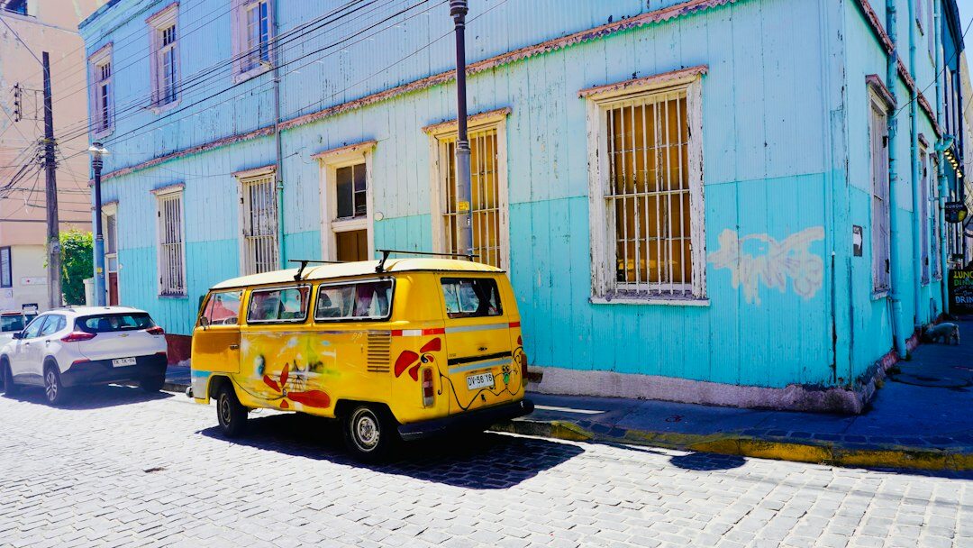 Colorful hillside houses in a Chilean port city
